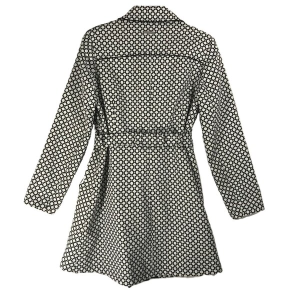 London Fog 3/4 Length Trench Coat Black/White - Belted - Size M - Picture 2 of 9